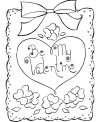Kid Valentine Day card to color