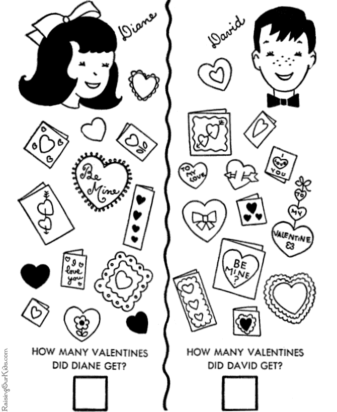 Free Printable Valentine Card Coloring Pages 024